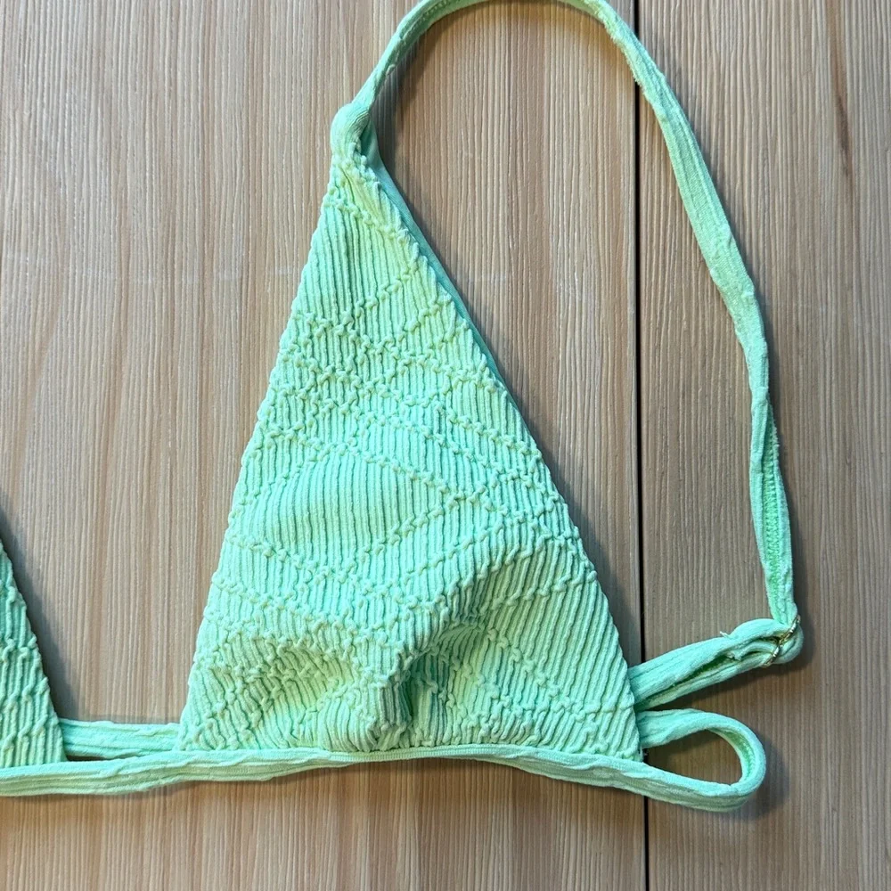Monday Swimwear Barbados Top Honeydew Summer Plaid